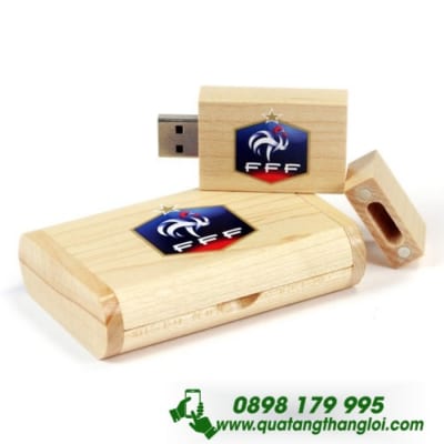 UHT 07 - Hộp USB gỗ in khắc logo quảng cáo thương hiệu