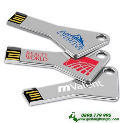 UKT 01- USB Chìa khóa kim loại in ấn logo quà tặng 
