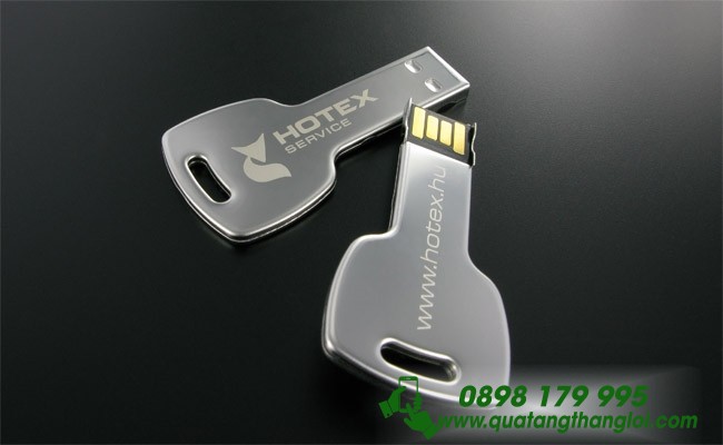 UKT 03 - USB chìa khóa kim loại in khắc logo