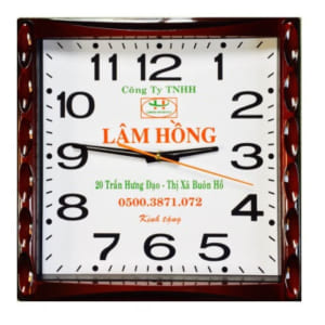 DHT 08 - Dong ho khung vuong in logo doanh nghiep