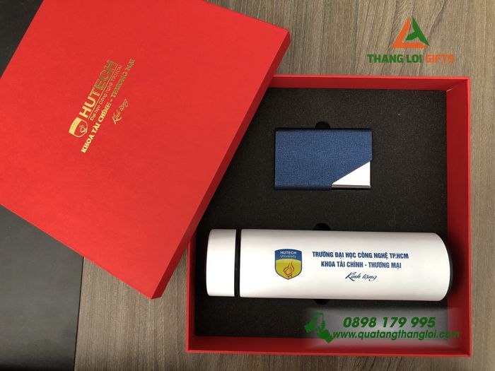 GST 62 - Bộ quà tặng cao cấp Ví Namercard, Ví thẻ ATM và Bình giữ nhiệt in logo doanh nghiệp
