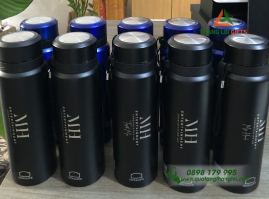 Bình giữ nhiệt Locknlock 800ml Màu Đen - In Logo MH Entertainment