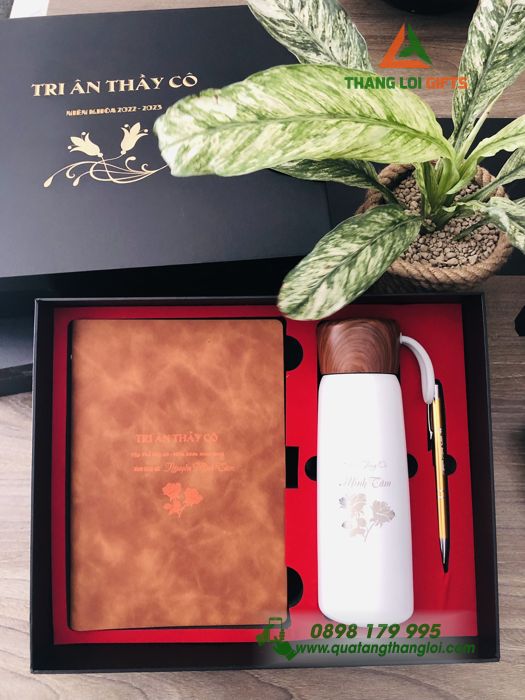 Bộ giftset Sổ tay & Bút ký kim loại - Khắc nội dung Tri ân thầy cô