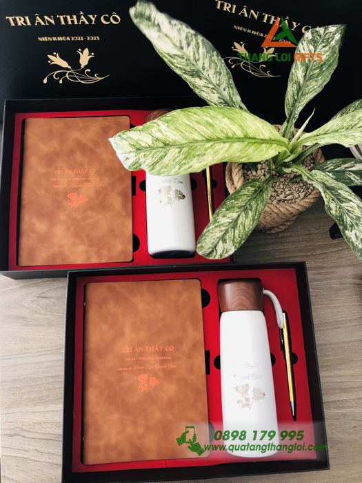 Bộ giftset Sổ tay & Bút ký kim loại - Khắc nội dung Tri ân thầy cô