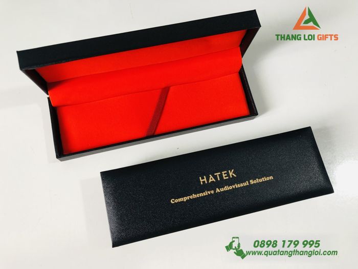 Hộp bút nắp bật - Khắc logo HATEK