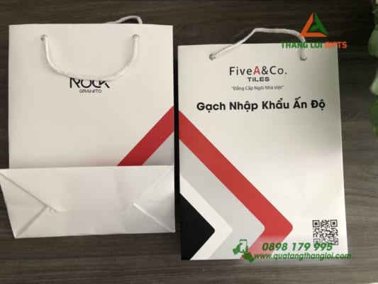 Túi xách giấy - In logo FiveA&Co.TiLES - ROCK_Granito