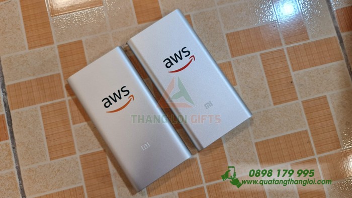 Pin Sạc Dự Phòng Xiaomi gen3 10000mAh Màu trắng - In logo AWS