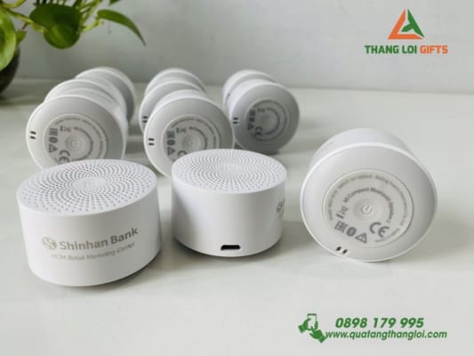 Quà tặng Ngân hàng Loa bluetooth XIAOMI Màu trắng In logo Ngân hàng SHINHAN BANK