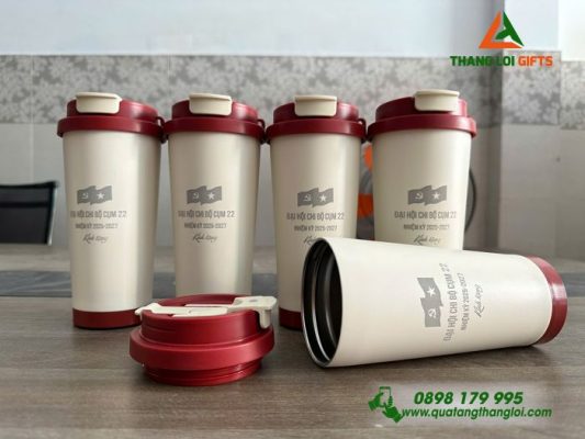 Bình Giữ Nhiệt In Nội Dung Mừng Ngày Đại Hội Chi Bộ Cụm 22