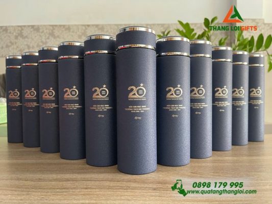 Bình Giữ Nhiệt Sơn Nhám Cao Cấp Khắc Nội Dung THCS HẢI THƯỢNG Làm Qùa Tặng Trường Học