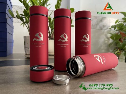 BÌNH GIỮ NHIỆT INOX KHẮC LOGO ĐẢNG BỘ PHƯỜNG - QUÀ TẶNG Ý NGHĨA