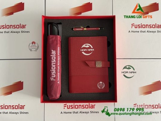 Bộ Qùa Tặng Giftset In Ấn Nội Dung Logo FUSIONSOLAR - Làm Qùa Tặng Doanh Nghiệp