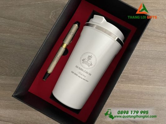 Bộ Qùa Tặng Giftset Ly Giữ Nhiệt Bút Cao Cấp In Khắc Nội Dung Làm Qùa Tặng  Tri Ân Trường Học