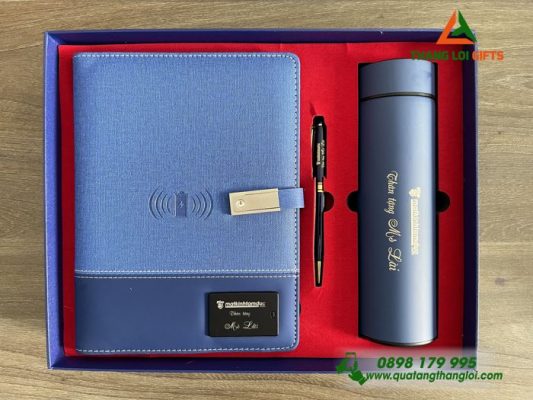COMBO QUÀ TẶNG GIFTSET KHẮC LOGO - SỔ TAY ĐA NĂNG - BÌNH GIỮ NHIỆT - BÚT KÝ