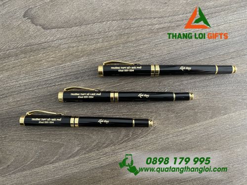 Bút Ký Kim Loại Nắp Đẩy Khắc Logo Kỷ Niệm 30 Năm - THPT Số 1 Đức Phổ