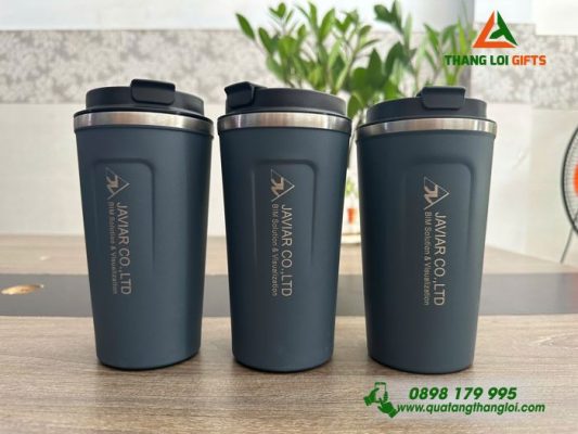 Cốc Giữ Nhiệt 510ml Khắc Tên Riêng Và Logo Doanh Nghiệp JAVIAR Làm Qùa Tặng Nhân Viên