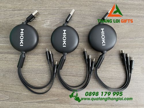 DÂY CÁP SẠC 3 ĐẦU IN LOGO HIOKI - QUÀ TẶNG CÔNG NGHỆ