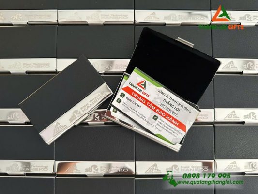 Hộp Đựng Namecard Màu Đen Khắc Logo Công Ty Silent Technology KANEKO 