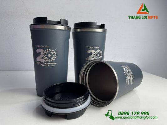 LY GIỮ NHIỆT IN KHẮC LOGO VIET CONNECTION - QUÀ TẶNG KHAI TRƯƠNG