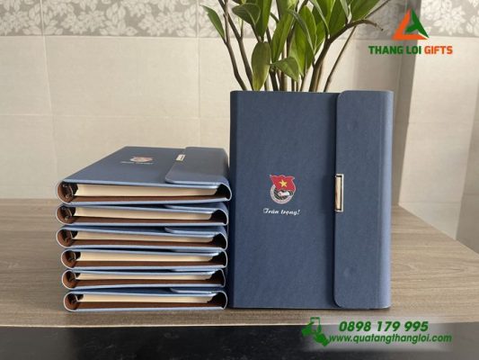 Sổ Tay Bìa Còng Gập 3 In Ấn Logo Đảng Cộng Sản