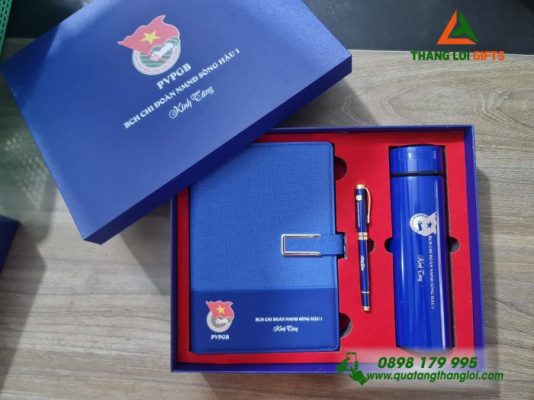 BỘ QUÀ TẶNG GIFTSET IN KHẮC LOGO BCH CHI ĐOÀN NMNĐ SÔNG HẬU