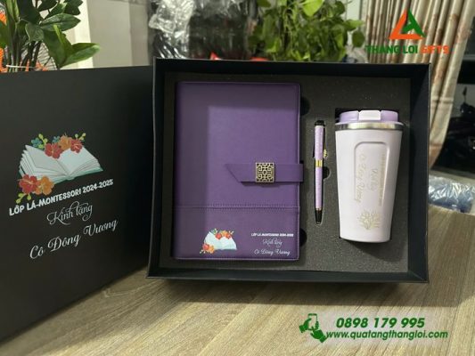 Giftset (Sổ+Ly+ Bút) - In Khắc Logo Làm Quà Tặng Tặng Tri Ân Thầy Cô
