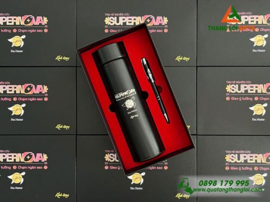 Combo Quà Tặng (Bình + Bút) – In Khắc Logo Trại Hè Nghiên Cứu Supernova