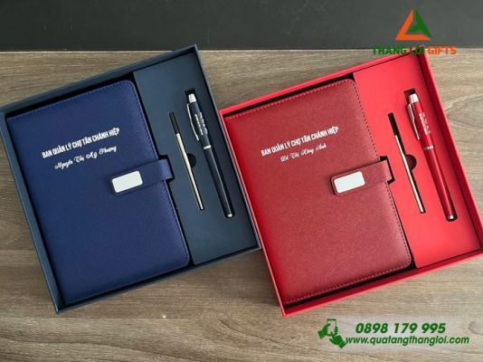 Set Quà Tặng (Sổ+ Bút) – In Khắc Tên Ban Quản Lý Chợ Tân Chánh Hiệp