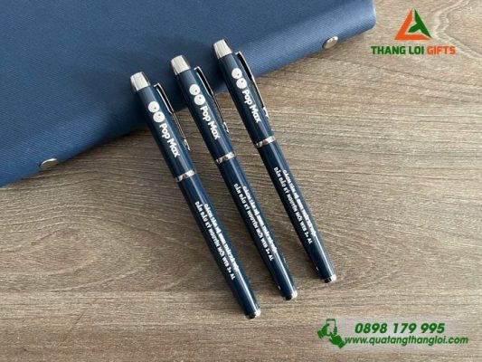 Bút Ký Parker - Màu Xanh Navy Khoen Bạc - Khắc Logo Pop Maxv