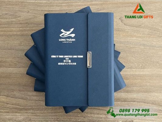 Sổ Tay Bìa Còng Gập 3 – In Logo Doanh Nghiệp Long Thành Logistics