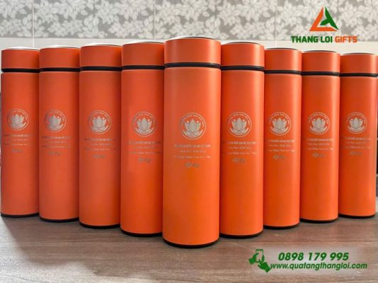Bình Giữ Nhiệt Màu Cam 500ml – Khắc Logo Trường Mầm Non Sóc Nâu