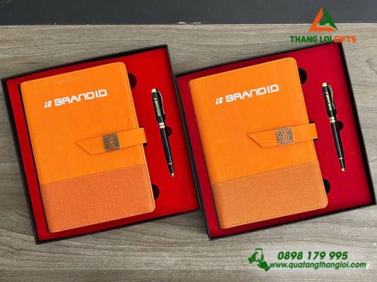 Bộ Quà Tặng (Sổ+Bút) - In Khắc Logo Doanh Nghiệp BRAND ID