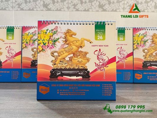 Lịch Để Bàn – Ép Kim Logo Doanh Nghiệp Bote Việt Nam