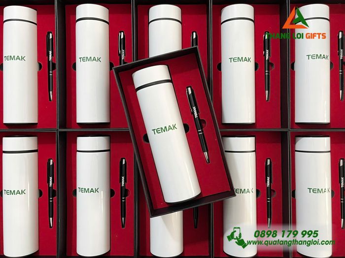 GST 91 – Set Quà Tặng (Bình Giữ Nhiệt + Bút Ký) - In Khắc Logo Doanh Nghiệp