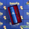 GST 90 – Bộ quà tặng (Bình Giữ Nhiệt + Bút Ký) Màu Xanh - In Khắc Logo NonLa Vietnamese Coffe