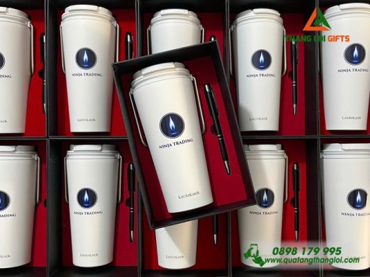 Set Quà Tặng (Ly Lock&Lock+Bút Ký) - In Khắc Logo NINJA TRADING
