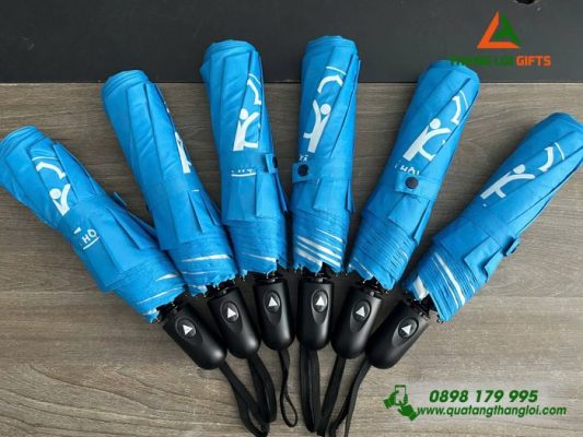 Ô Dù Cầm Tay Gập 3 Màu Xanh – In Logo Bảo Hiểm Xã Hội Việt Nam