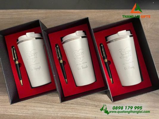 Combo Qùa Tặng (Ly+Bút) - In Khắc Hình Ảnh Nhân Ngày Phụ Nữ