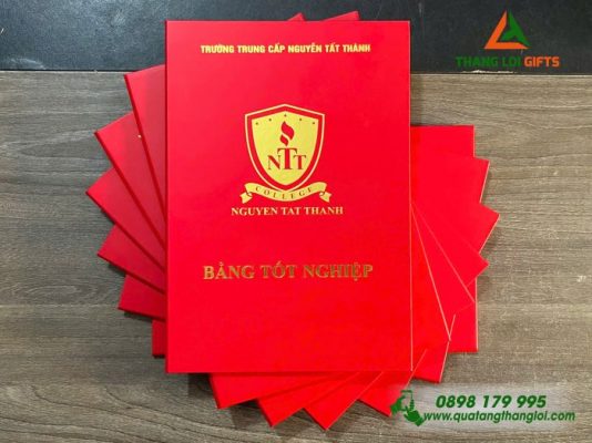 Bìa Đựng Giấy Tốt Nghiệp – Ép Kim Logo Trường ĐH Nguyễn Tất Thành