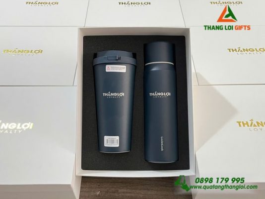 Giftset (Bình Lock+Ly Lock) - Khắc Logo Doanh Nghiệp Thắng Lợi Loyalty