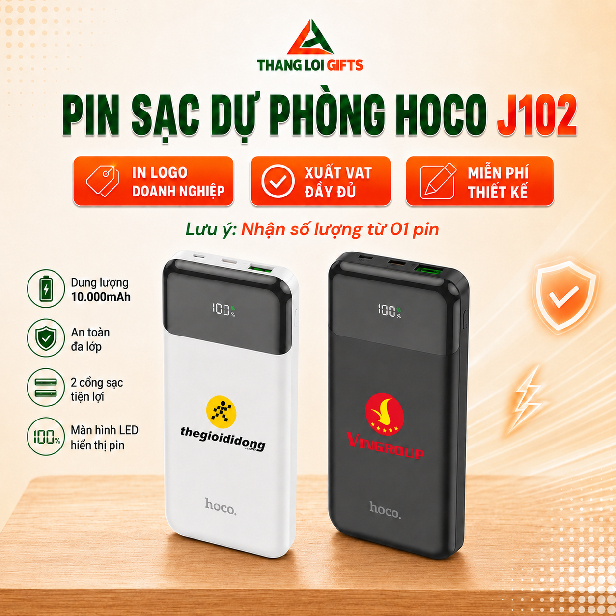 PIN SẠC DỰ PHÒNG HOCO J102 (1)