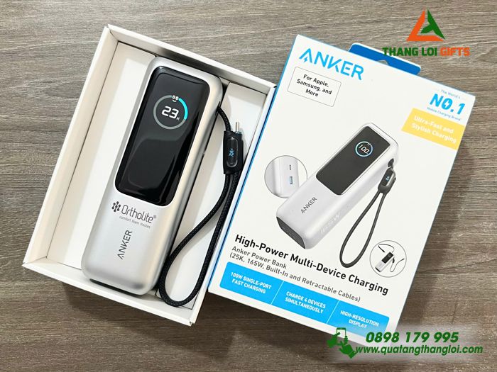 PST 05 - Pin Sạc Dự Phòng Anker Zolo 25.000mAh 165W - In Logo Doanh Nghiệp
