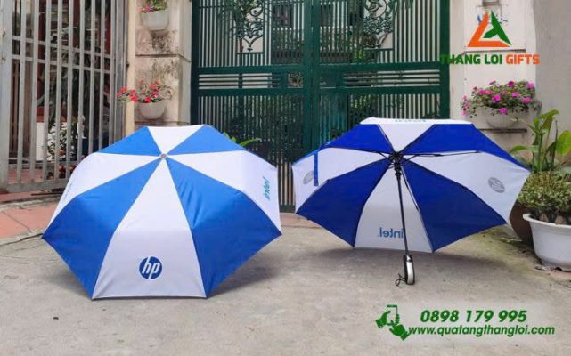 Ô Dù Cầm Tay Gập 3 - In Logo Thương Hiệu HP INTEL