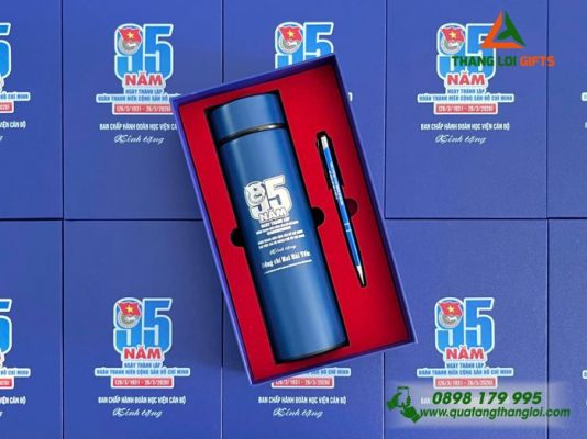 Set Quà Tặng (Bình+Bút) - In Khắc Logo 95 Năm Đoàn Thanh Niên