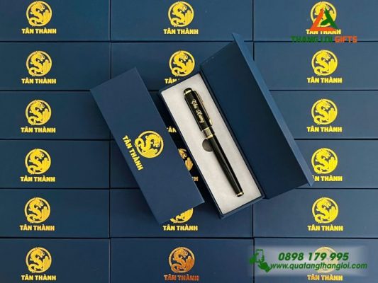 Hộp Giấy Đựng Bút – Ép Kim Vàng Logo Doanh Nghiệp Tân Thành