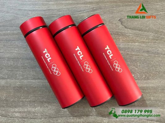 Bình Giữ Nhiệt 500ml Màu Đỏ - Khắc Logo Doanh Nghiệp TCL
