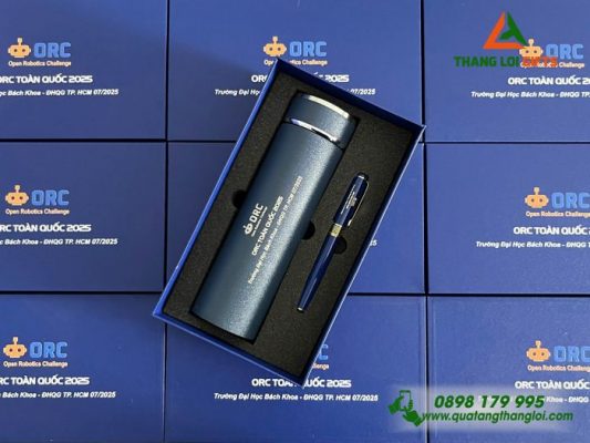 Bộ Quà Tặng (Bình+Bút) - In Khắc Logo ORC Trường Đại Học Bách Khoa