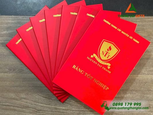 Bằng Tốt Nghiệp Ép Kim Logo Trường Trung Cấp Nguyễn Tất Thành