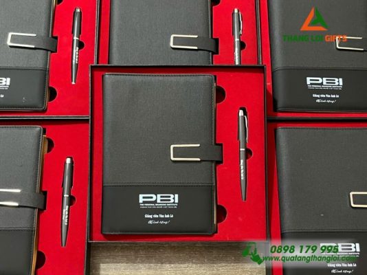 Set Quà Tặng (Sổ+Bút) - In Khắc Logo PBI Personal Branding Institute