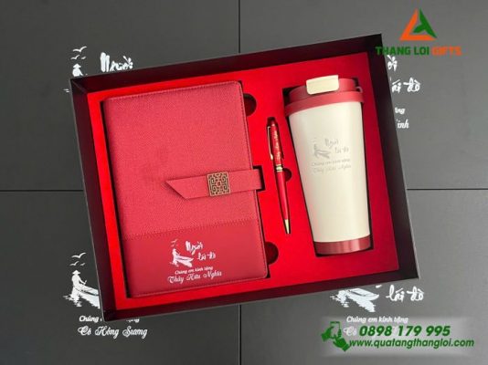 Combo Quà Tặng (Sổ+Ly+Bút) - In Khắc Nội Dung Tri Ân Người Lái Đò